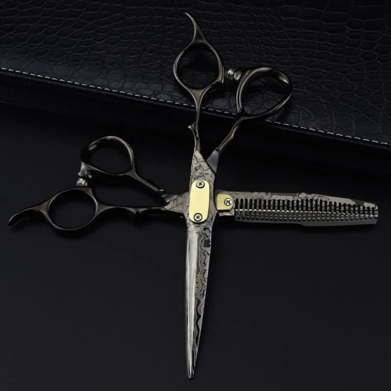 Professional Japan 440c Steel 6 Inch Hair Cutting Scissors Haircut Thinning Barber Cut Shears Hairdressing Scissors Peaceful Pleasures Health and Wellness