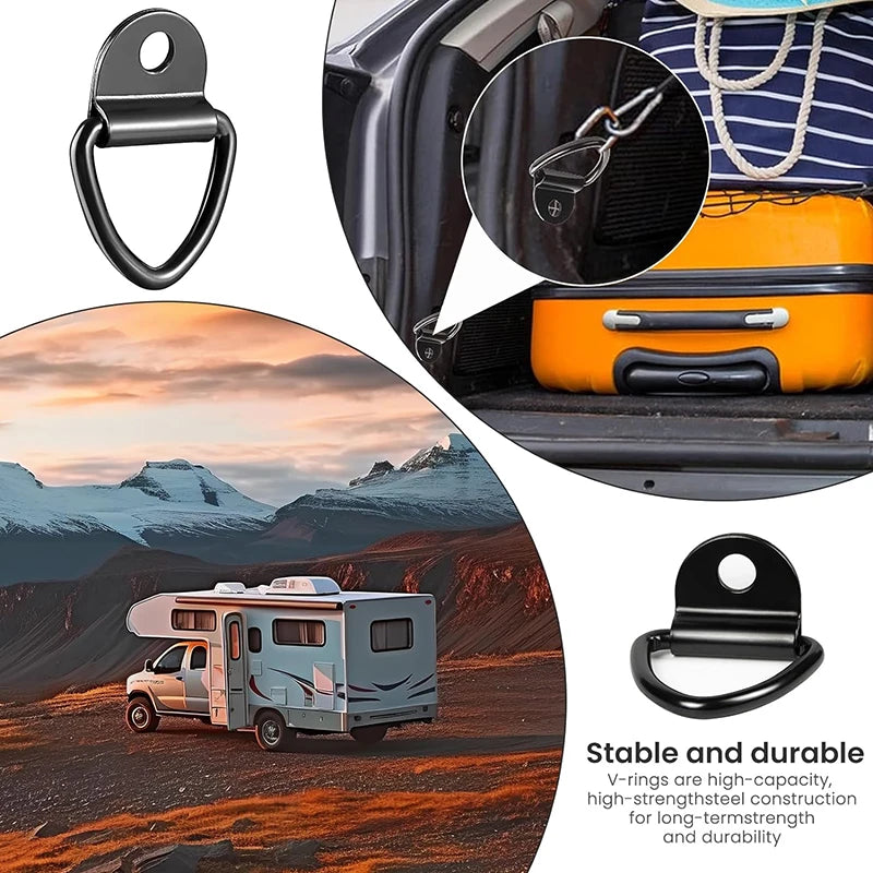 Hook V-shaped D-pull Ring Metal Hooks Truck Trailer Car Compartment Triangular Rope Hook Cargo Fastening Anchor Peaceful Pleasures Health and Wellness