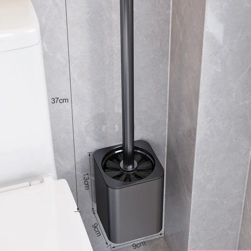 No-Drill Toilet Brush with Wall-Mounted Shelf | Bathroom Set