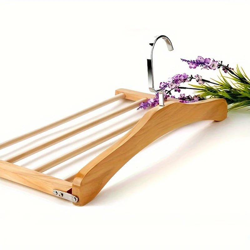 Solid Wood Multi-Tier Trouser & Coat Rack – Towel, Scarf & Tie Organizer