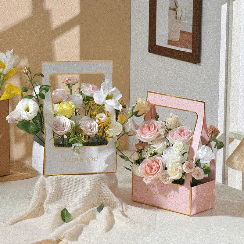 Kraft Paper Flower Bouquet Box Bag | Waterproof Handheld Gift Wrap