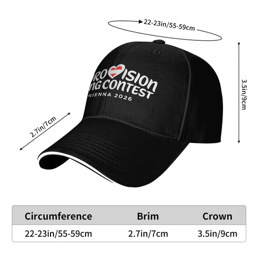 Eurovisions 2026 Sun Baseball Cap Summer Female Male Print Trucker Hat High Quality Fashion Hiking Fishing Baseball Caps Peaceful Pleasures Health and Wellness
