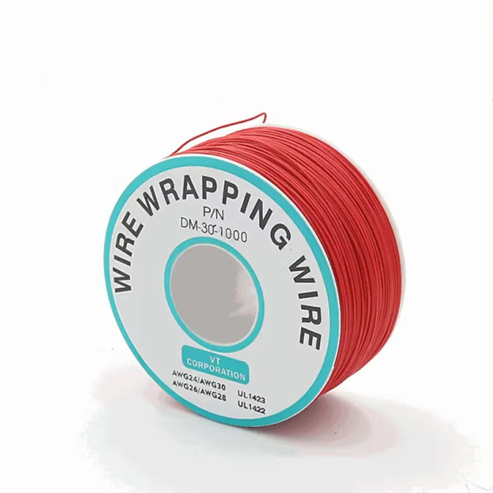 250 Meters AWG30 Wrapping Wire Single Strand Copper Cable Ok Wire Electrical Wire for Laptop Motherboard PCB Solder Peaceful Pleasures Health and Wellness Red