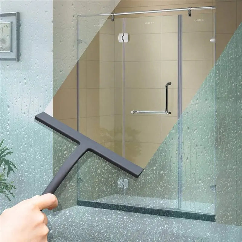 A36T-Hook-Free Black Squeegee For Glass For Bathroom Shower Doors Mirrors Tiles Car Windows Streak Free Cleaning Peaceful Pleasures Health and Wellness