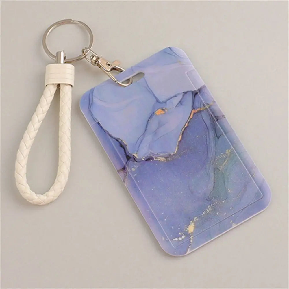Office Supply Credit Card Keyrings Men And Women Pass Card ID Card Holder Credential Holder Lanyard Card Holder Card Straps Peaceful Pleasures Health and Wellness Purple-Short