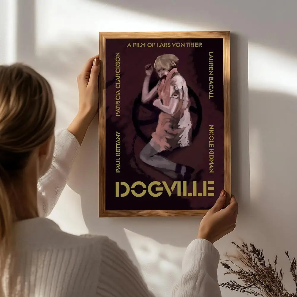Dogville Movie Poster HD Self-Adhesive Waterproof Wall Art Movie Wall Poster Peaceful Pleasures Health and Wellness White4 15X20cmNoframe