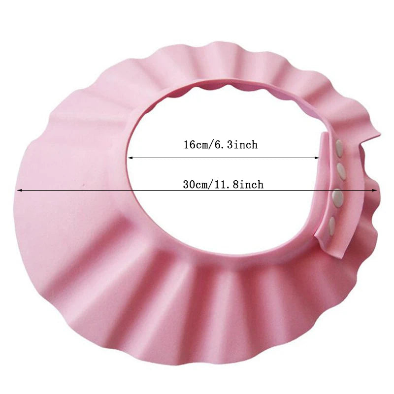 Soft Adjustable Baby Shower Cap with Ear Protection Waterproof Hair Washing Shield for Toddler Kids Bathing Shampoo Hat Peaceful Pleasures Health and Wellness 3pcs pink