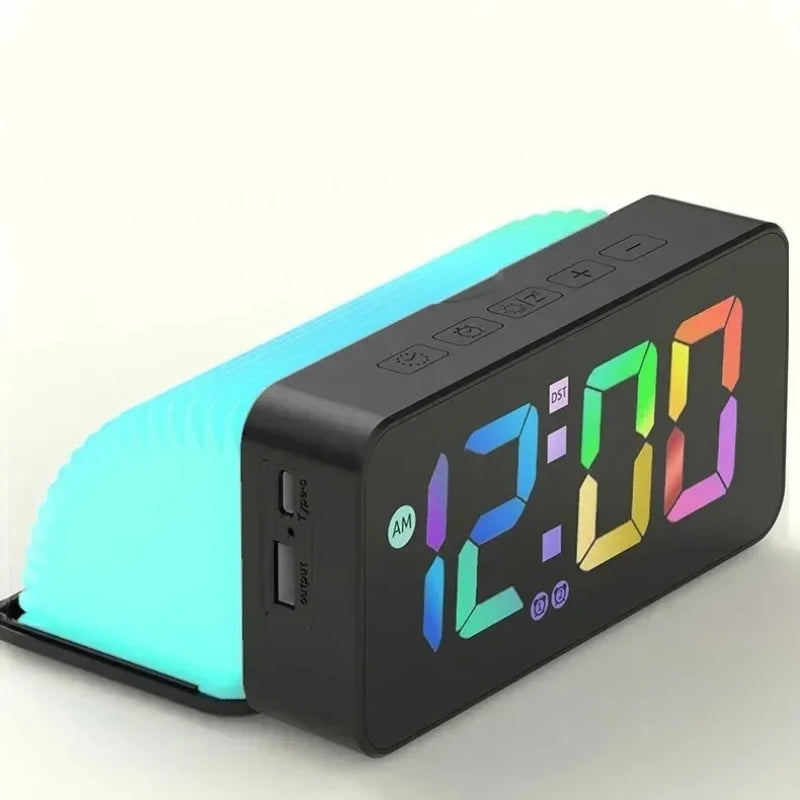 Smart RGB LED Digital Alarm Clock | Voice Activated Bedroom Decor