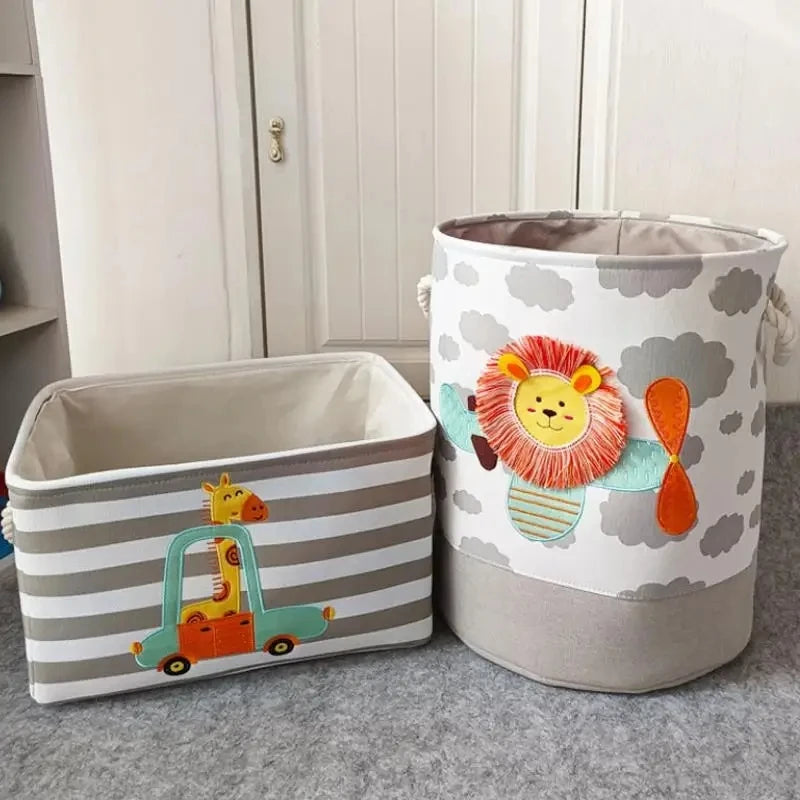 Household Children's Plush Doll Storage Basket With Large Capacity Baby Doll Folding Storage Bucket Clothes Basket Multi-Purpose Peaceful Pleasures Health and Wellness