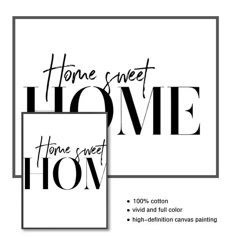 Nordic Black & White Love Quote Canvas Wall Art | Minimalist Canvas Wall Art Peaceful Pleasures Health and Wellness