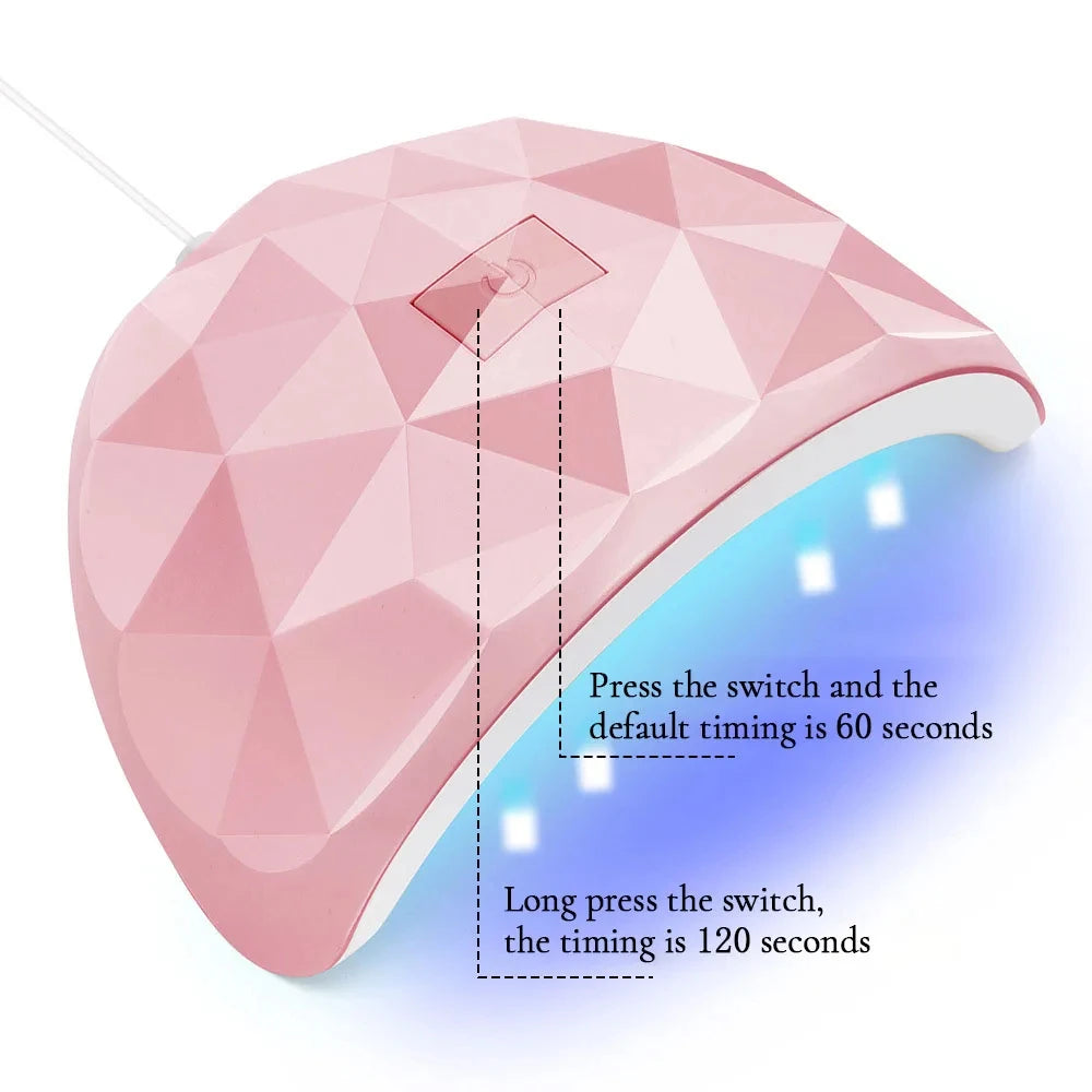 54W UV LED Nail Lamp - Sunlight Quick-Dry Nail Tool, Professional Fingernail & Toenail Art Salon Equipment Peaceful Pleasures Health and Wellness
