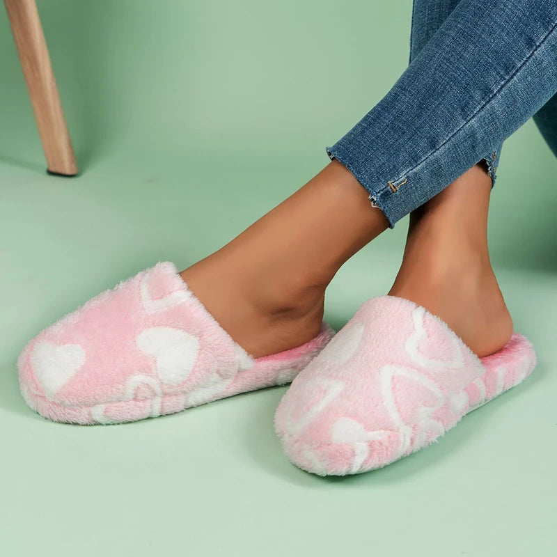 Women's Fuzzy Winter Slippers – Warm Non-Slip Indoor House Shoes