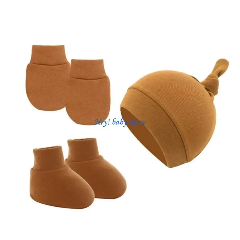 Newborn Baby Cotton Hat Mittens & Socks Set | 0-12 Months