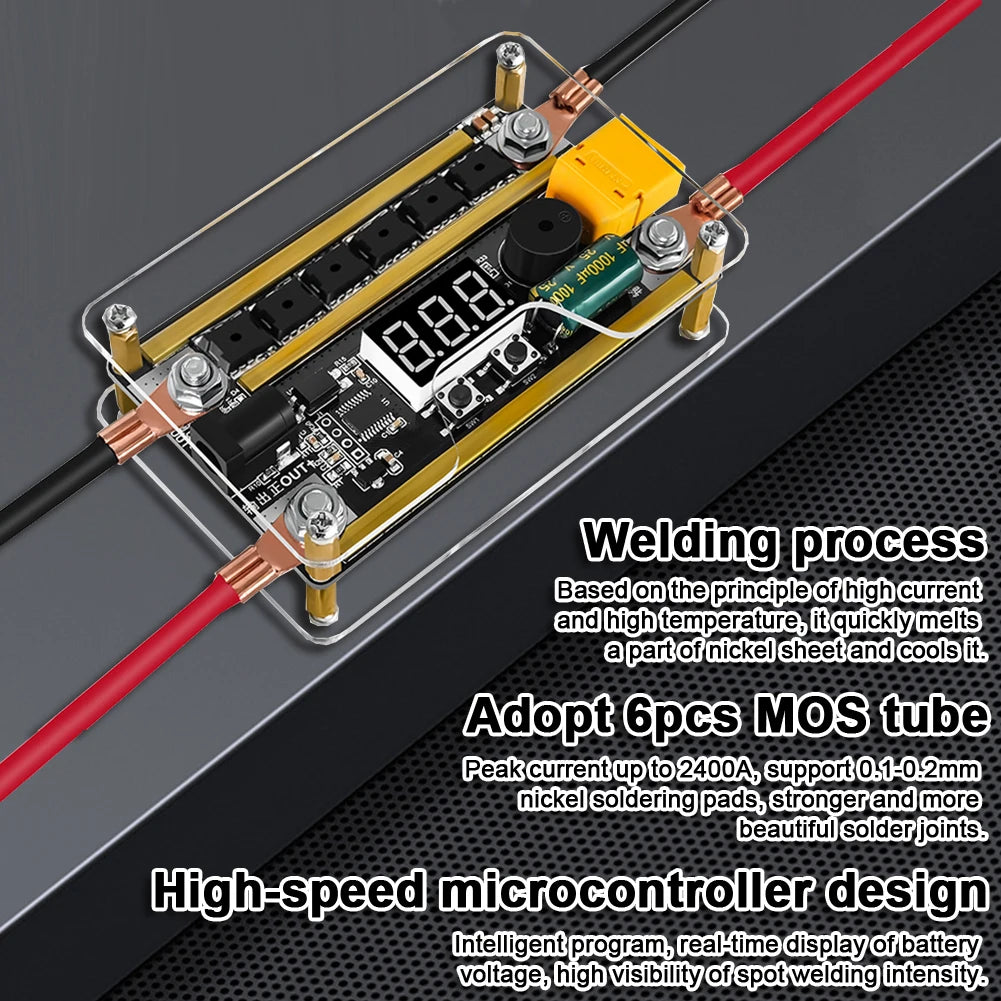 GX591 Battery Energy Storage Spot Welding Machine with Automatically Trigger Welding 12V Welding Circuit Board for 18650 Battery Peaceful Pleasures Health and Wellness