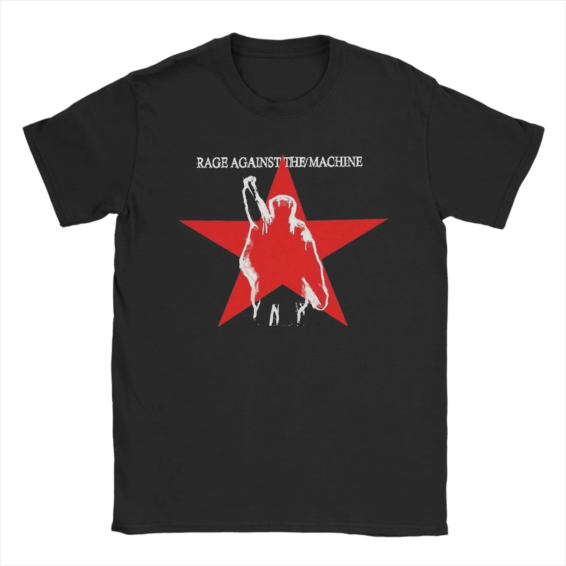 Rages Against The Machines T-Shirt Men RAM band Funny 100% Cotton Tee Shirt Round Neck Short Sleeve T Shirt New Arrival Clothes Peaceful Pleasures Health and Wellness