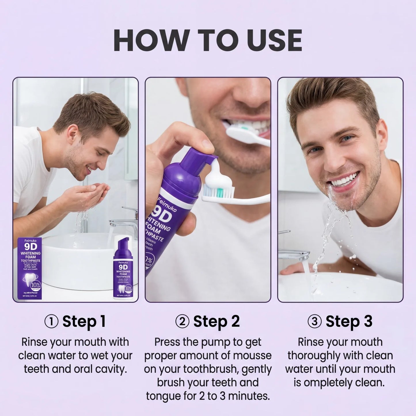 9D Whitening Foam Toothpaste | 10% Hydroxyapatite | 50ml