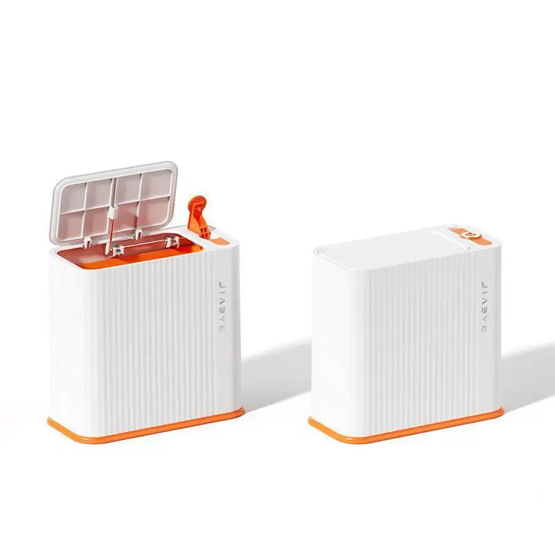 Press-Open Corner Waste Bin - Large Capacity Multi-Functional Trash Can, Space-Efficient, Home Décor Must-Have Peaceful Pleasures Health and Wellness Stripe Orange