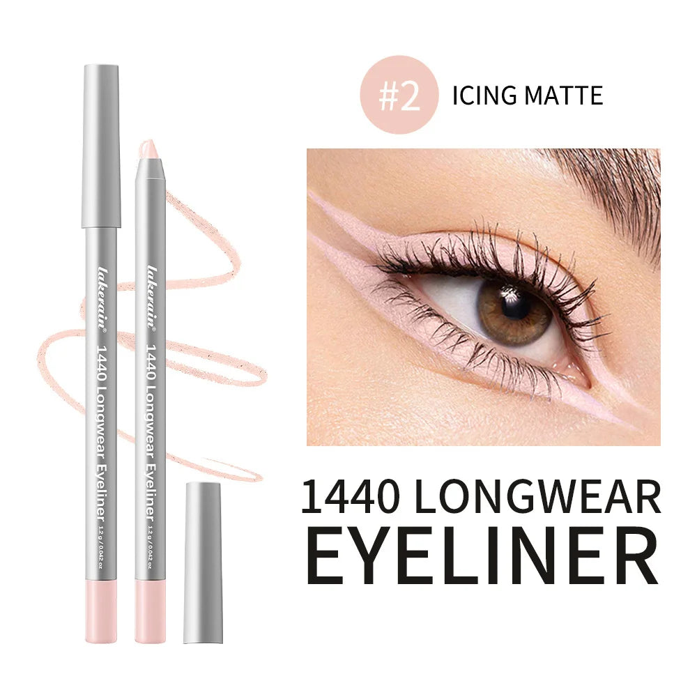 12-Color Waterproof Eyeliner Pencil – Smokey Long-Lasting