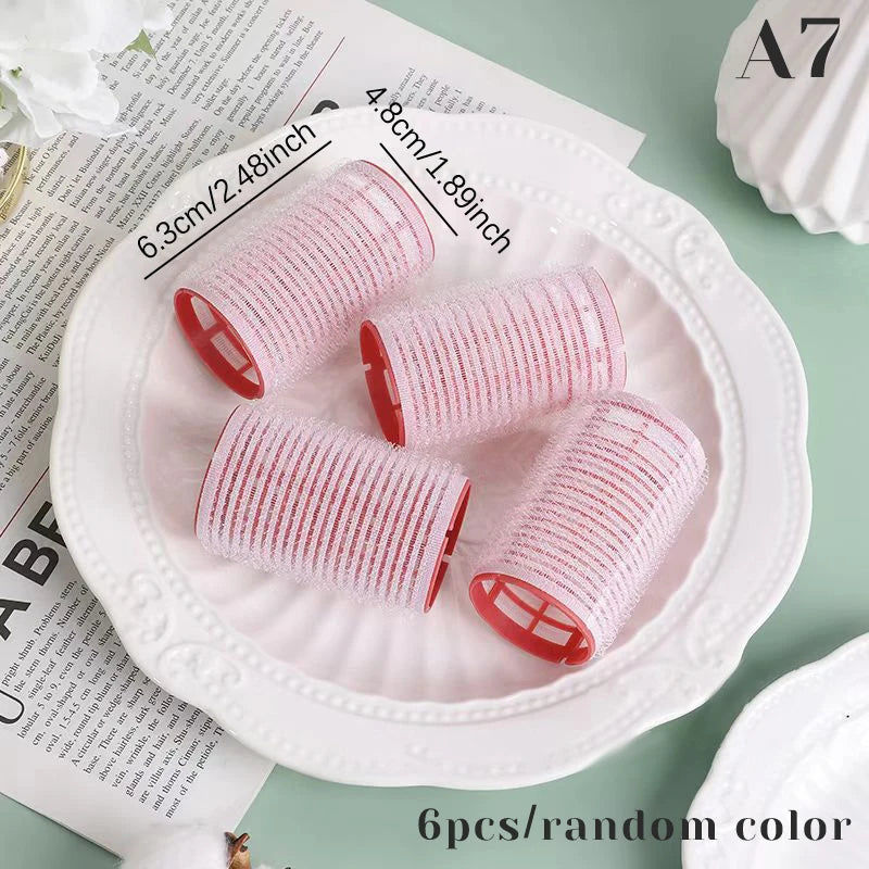 6-Piece Self Grip Heatless Hair Roller Set – Multi-Size Curlers