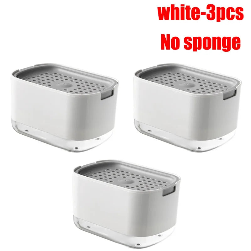 2-in-1 Dish Soap Dispenser & Sponge Holder – 300ml