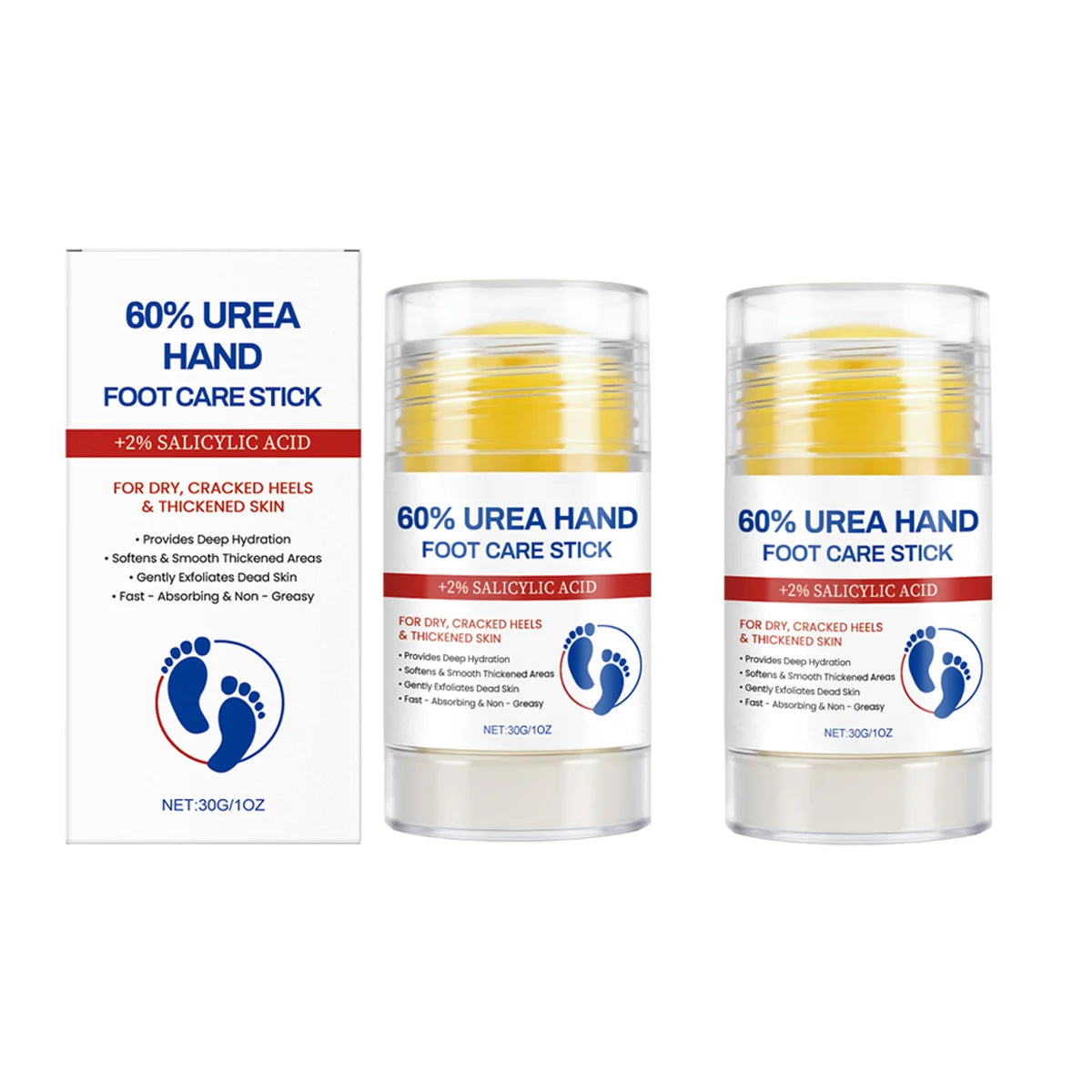 60% Urea Cream 2% Salicylic Acid Foot and Hand Cream Moisturizing Stick Beeswax Exfoliating Cracked Heel Repair Winter Skincare Peaceful Pleasures Health and Wellness 2pcs