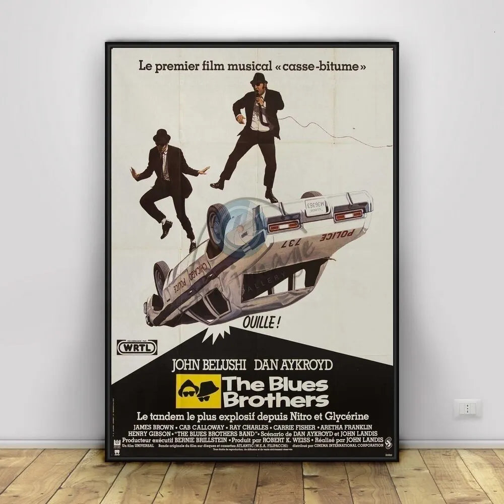 Vintage Blues Brothers Canvas Wall Art Classic Movie TV Show Poster Retro Print for Home Bedroom Living Room Decoration Peaceful Pleasures Health and Wellness 14 20x30cm Unframed