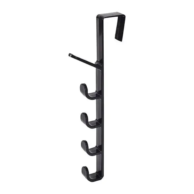 5-Hook Behind the Door Coat Hanger Rack | No-Drill Storage