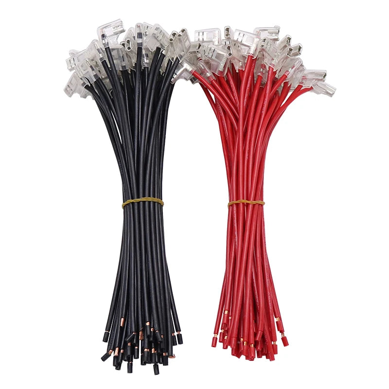 10pcs 2.8/4.8/6.3mm Crimp Terminal Splice Female Spade Connector Splice With Red Black Wire 20cm Peaceful Pleasures Health and Wellness