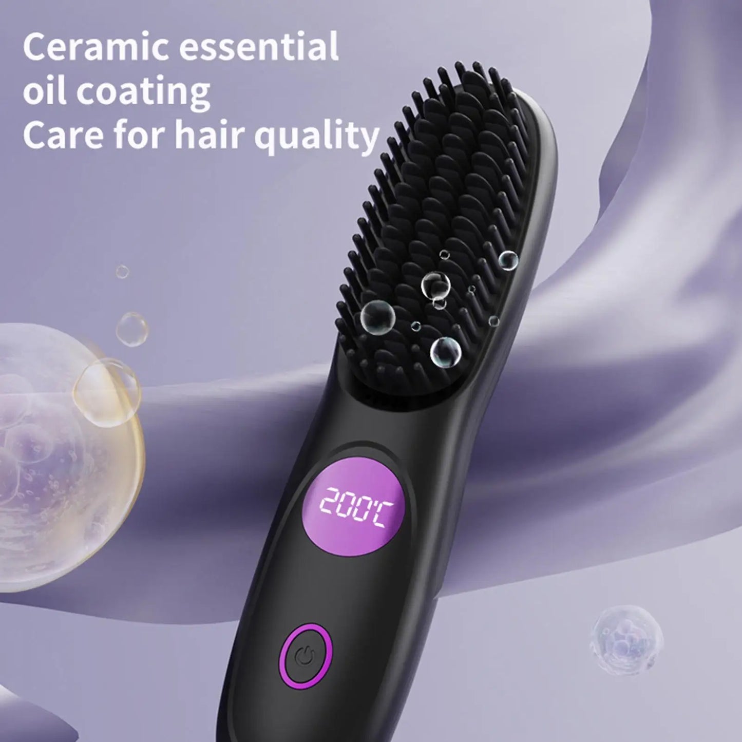 Cordless USB Rechargeable Ceramic Hair Straightener Comb