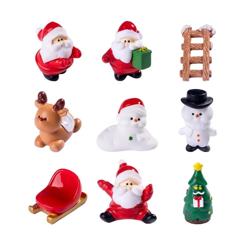 Creative Mini Santa Claus Elk Snowman Christmas Tree Resin Car Home Ornaments Micro Landscape Decoration DIY Accessories Gifts Peaceful Pleasures Health and Wellness