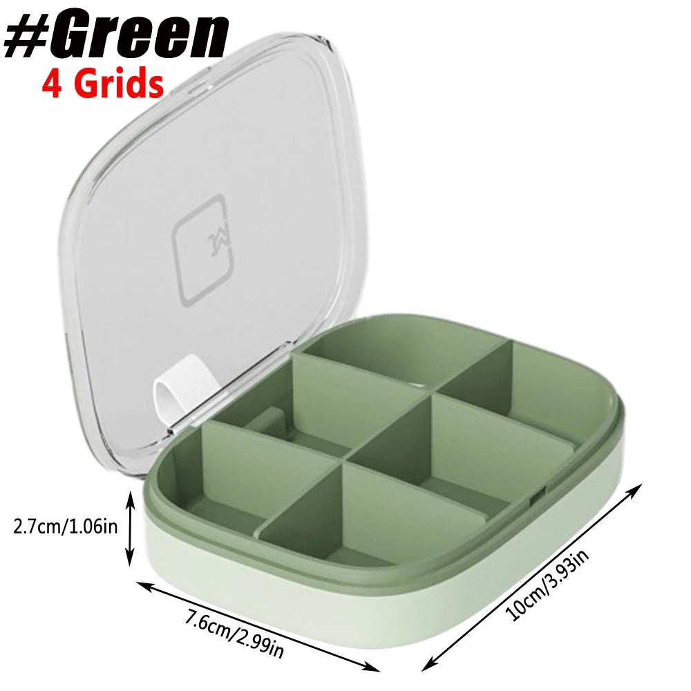 1Pcs Pill Case Portable Small Weekly Travel Pill Organizer Portable Pocket Pill Box Dispenser for Purse Vitamin Fish Oil Pillbox Peaceful Pleasures Health and Wellness 6 Grids-Blue