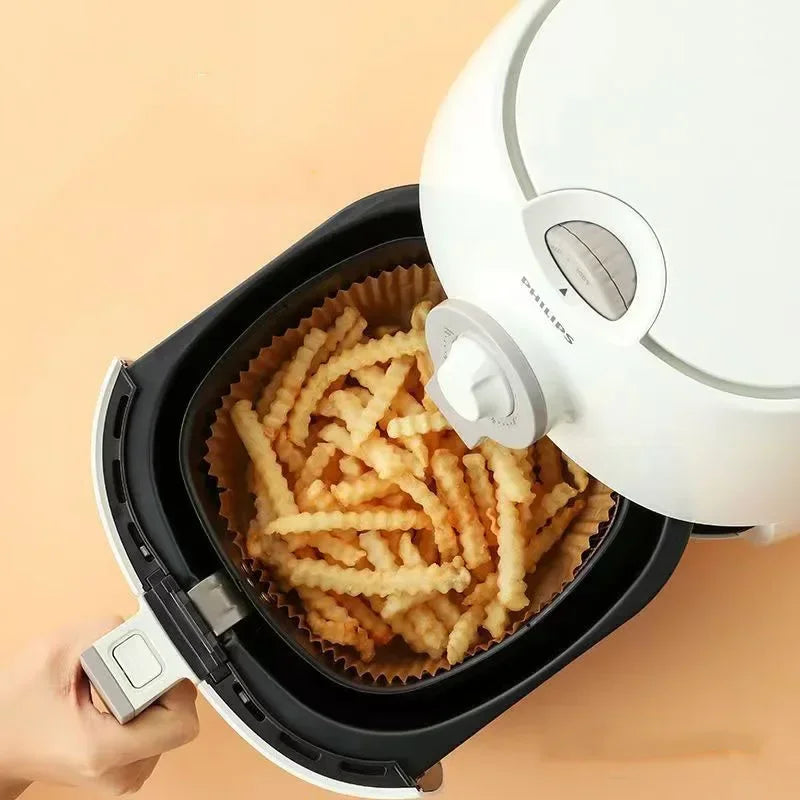 50-Pack Air Fryer Silicone Paper Liners – Non-Stick & Grease-Free