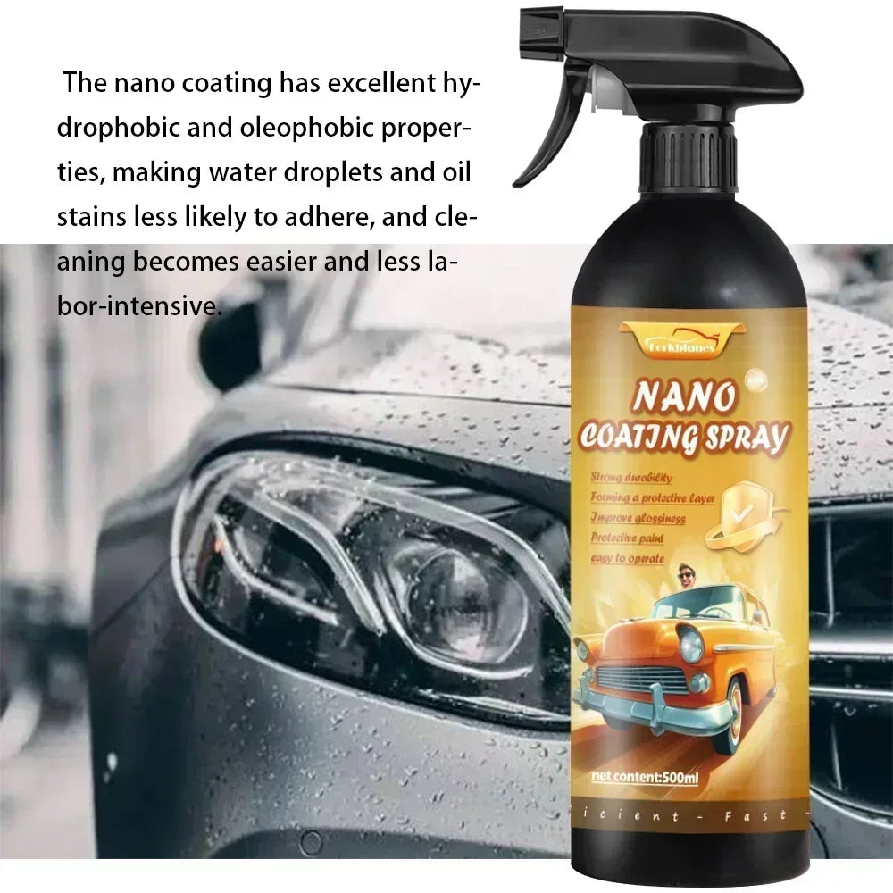 Ceramic Car Coating 500ML 9H Nano Liquid Glass Plated Crystal Hydrophobic Waterproof Polishing Paint Hardness Car Polish Wax Peaceful Pleasures Health and Wellness