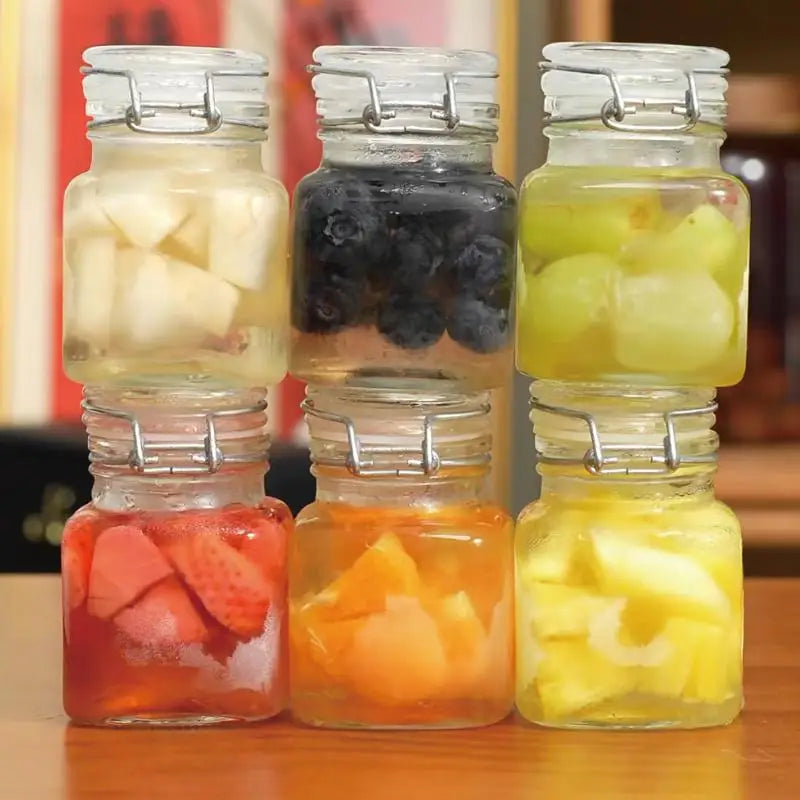 Glass Airtight Storage Jars 50/100ml – Wide Mouth Kitchen Jars