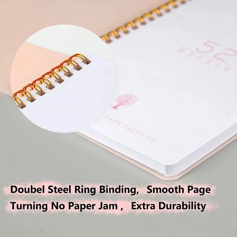 Undated Weekly Planner A5 Weekly Goals Spiral Binding Notebook Planner Agenda Record Daily Plans To Achieve Future Goals Peaceful Pleasures Health and Wellness