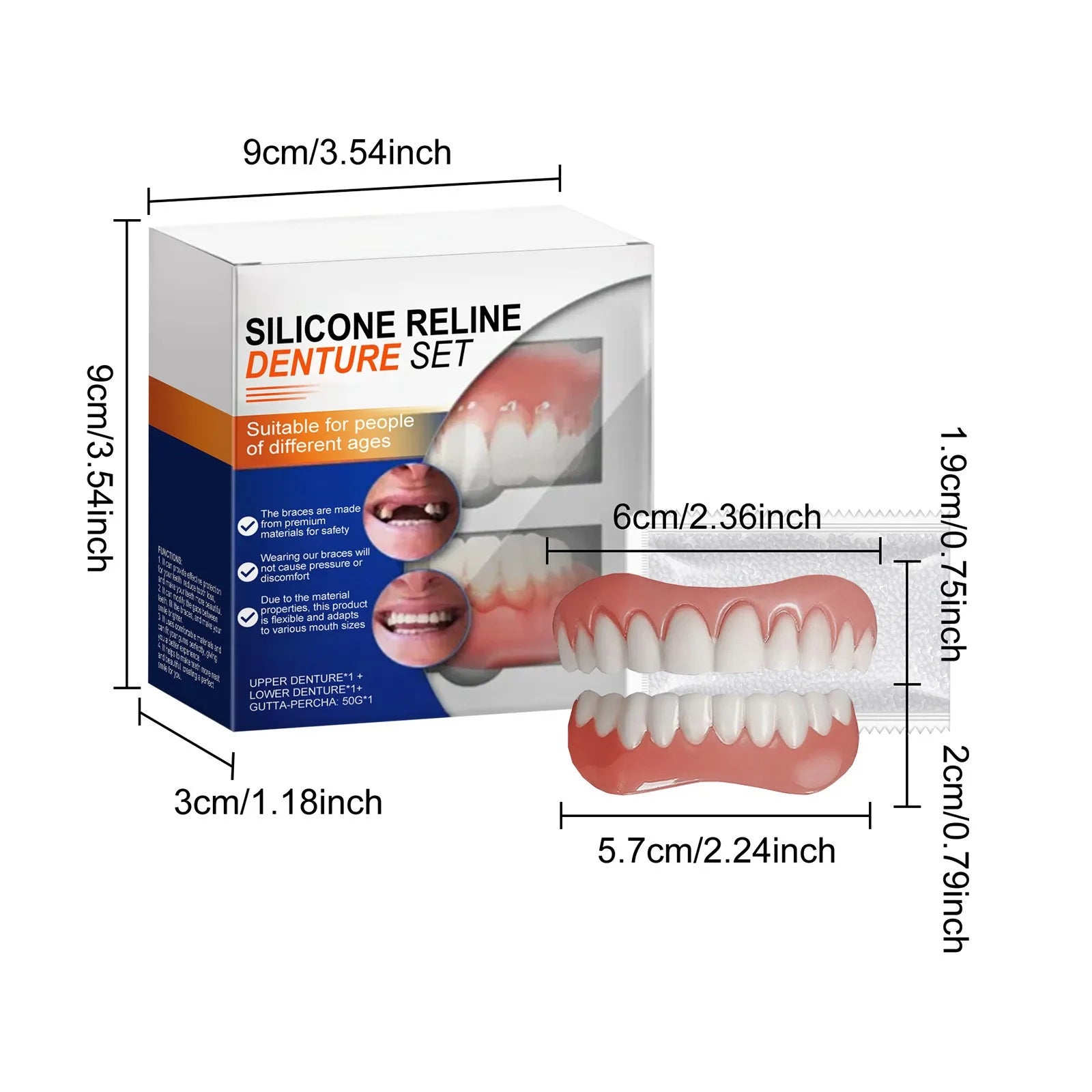 New Denture Silicone Kit Denture Silicone Liners Soft Denture Kit Soft Denture Kit Teeth Upper And Lower Set Easy Use Peaceful Pleasures Health and Wellness