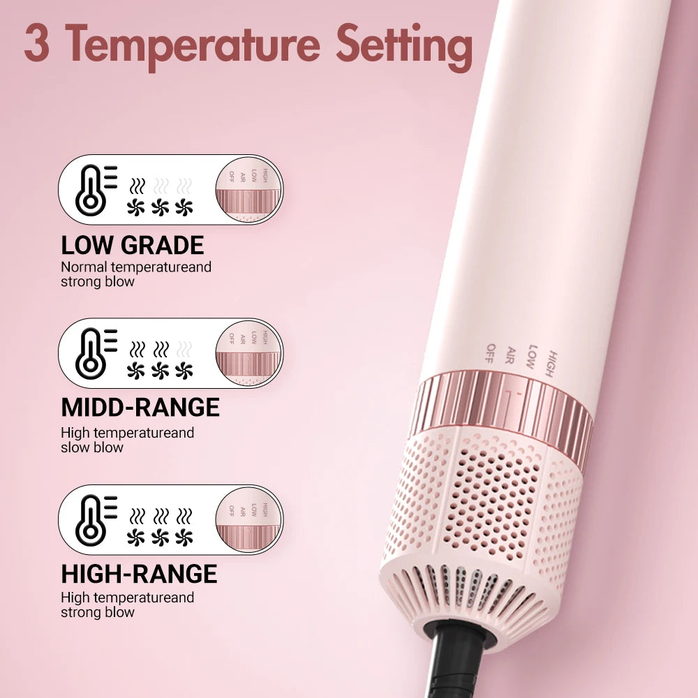 Hair dryer brush detachable 5-in-1 styling and drying system, fast drying, curl smoothing and styling, automatic curling iron Peaceful Pleasures Health and Wellness