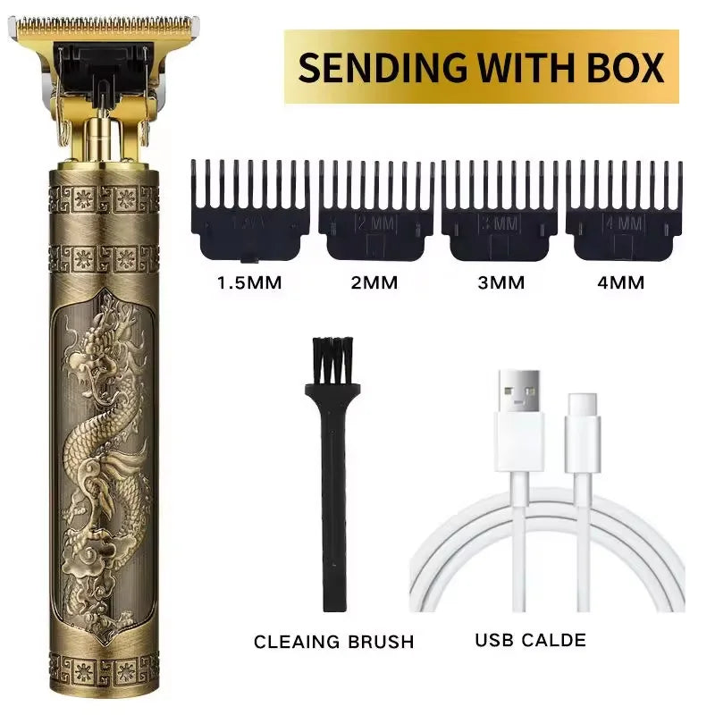 T9 USB Men's Electric Hairdresser Rechargeable Razor Trimmer 1200 mah Hairdresser Technology Beard trimmer Peaceful Pleasures Health and Wellness Gold