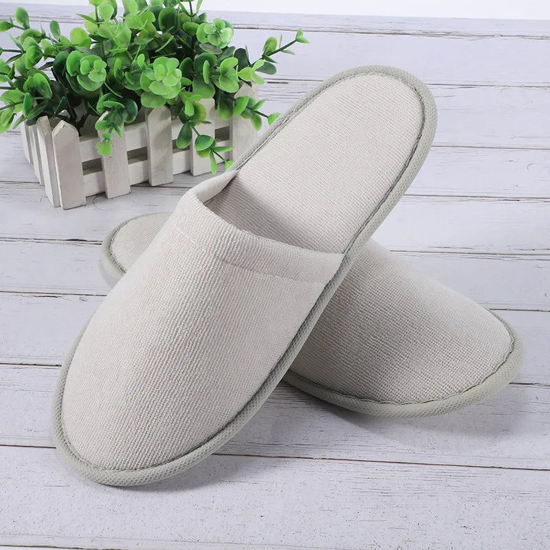 Disposable Non-Slip Closed Toe Slippers | Hotel Travel Home