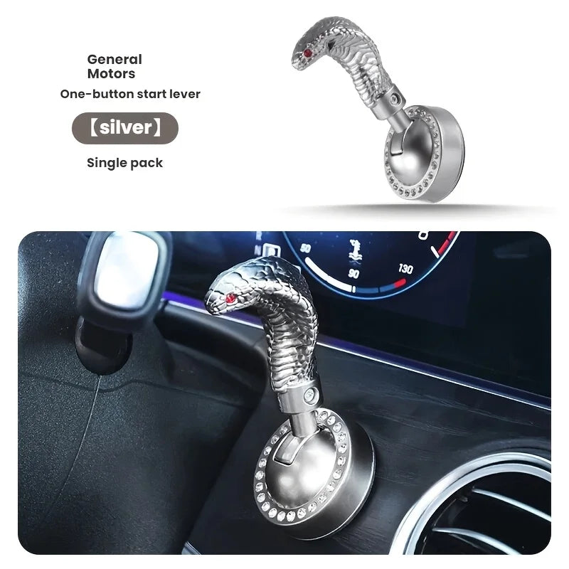 Metal Snake Car Push Start Button Cover | Alloy Joystick Decor