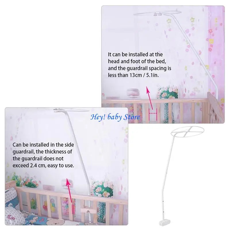 Baby Bed Clip-On Mosquito Net Stand Bracket | Adjustable 93cm