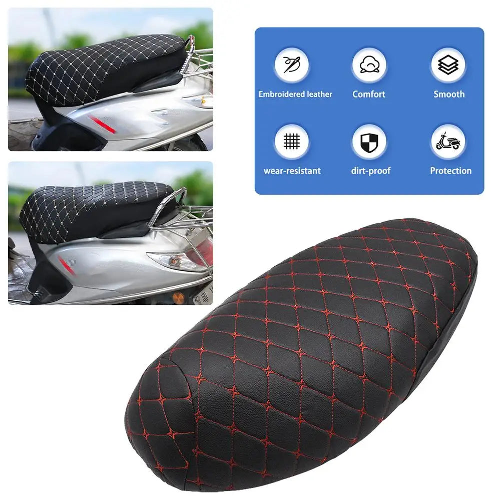 PU Leather Motorcycle Seat Cover Seat Motor Waterproof Scooter Seats Cushion Sunproof Pad Cushion Seat Cover Peaceful Pleasures Health and Wellness