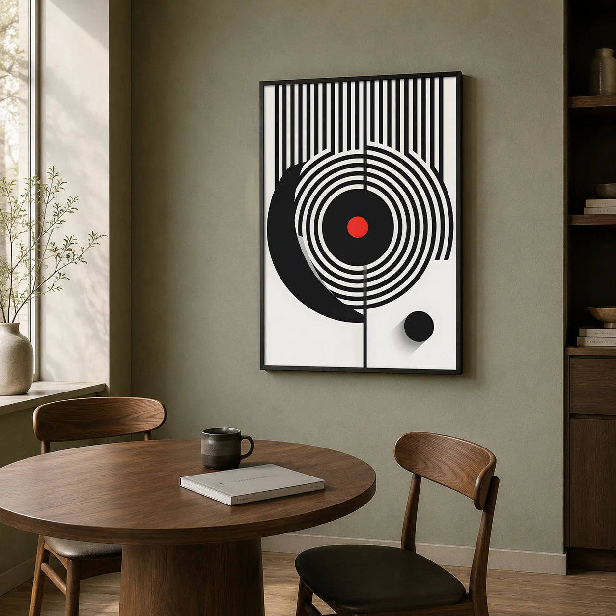Abstract Wall Art Black and White Geometric Line Canvas Paintin Modern Style Poster Prints for Living Room Wall Decor Peaceful Pleasures Health and Wellness