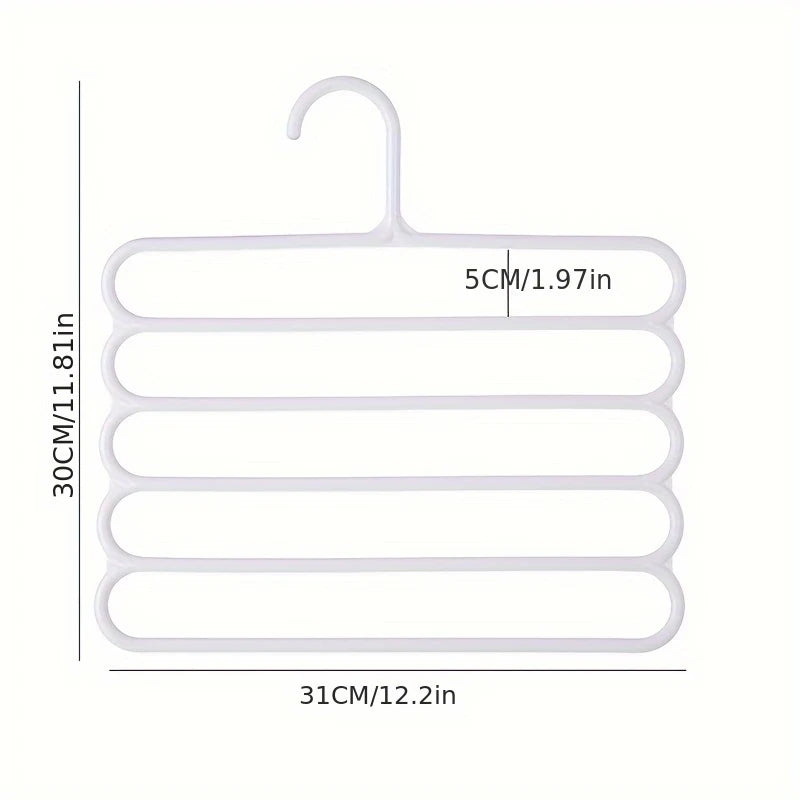 5-Layer Pants Organizer | Space Saving Closet Hanger for Clothes