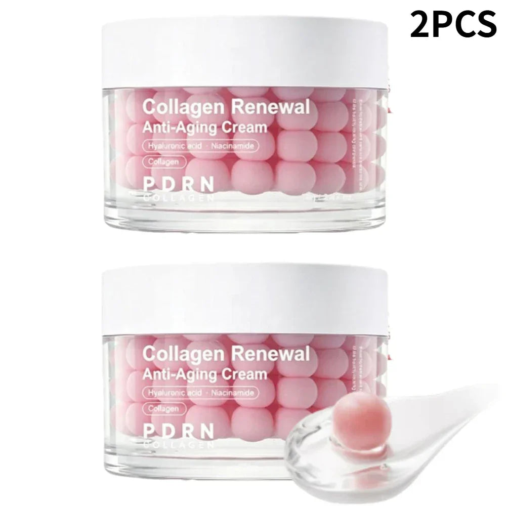 PDRN Pink Collagen Renewal Anti-Aging Cream Capsule Facial Cream Moisturizing Firming Enhance Skin Elasticity for All Skin Types Peaceful Pleasures Health and Wellness 2PCS