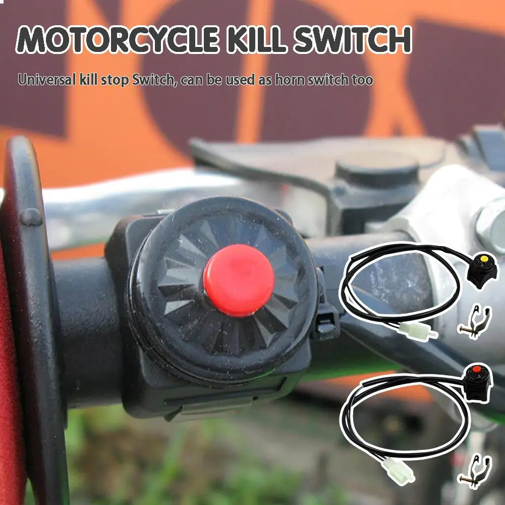 Motorcycle Kill Stop Switch Red Push Button Horn Starter Dirt Bike ATV UTV Dual Sport For 22mm Handlebar Mounted Bars Peaceful Pleasures Health and Wellness
