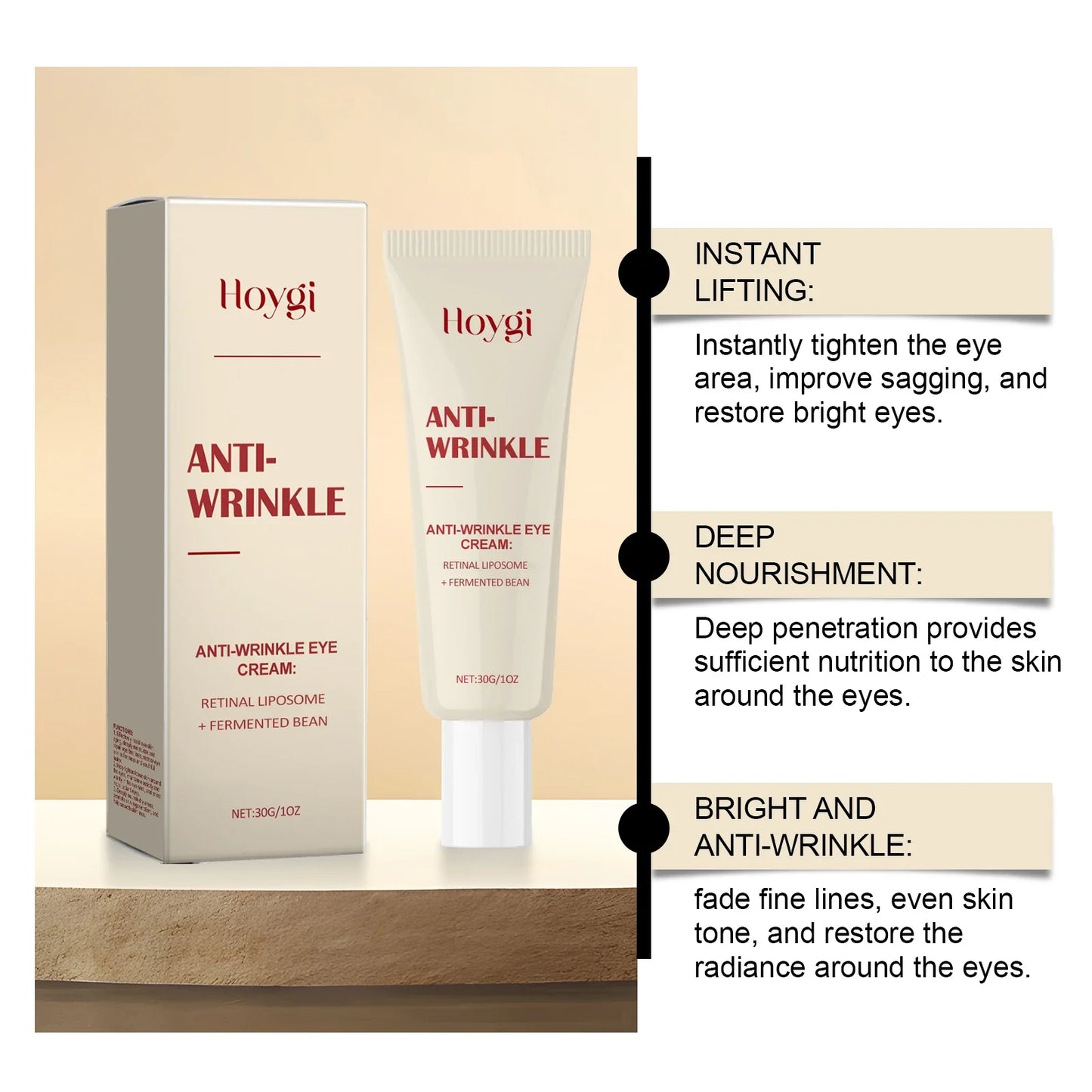 Hoygi 4% Retinol Eye Cream – Dark Circles & Wrinkles