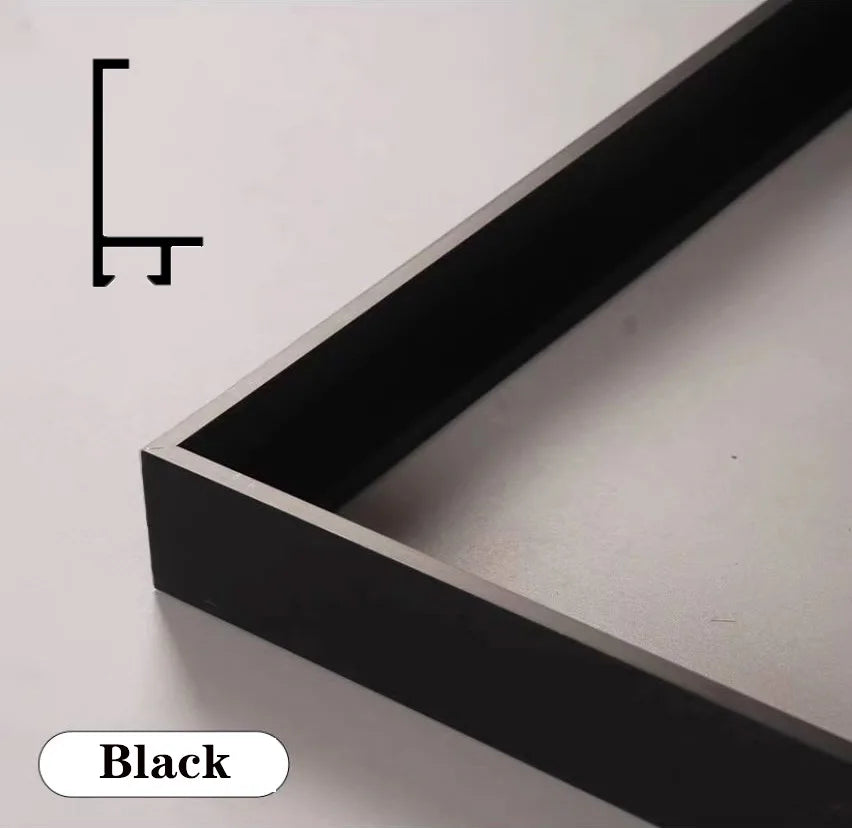 Customizable Large Size DIY Aluminum Alloy Wall Art Metal Photo Frame L Shape Modern High Grade Canvas Picture Frame Peaceful Pleasures Health and Wellness