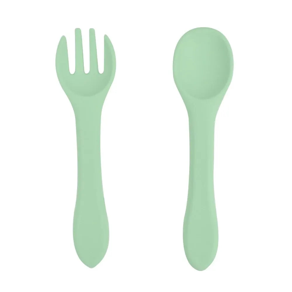 Silicone Baby Spoon & Fork Set | BPA-Free Toddler Flatware