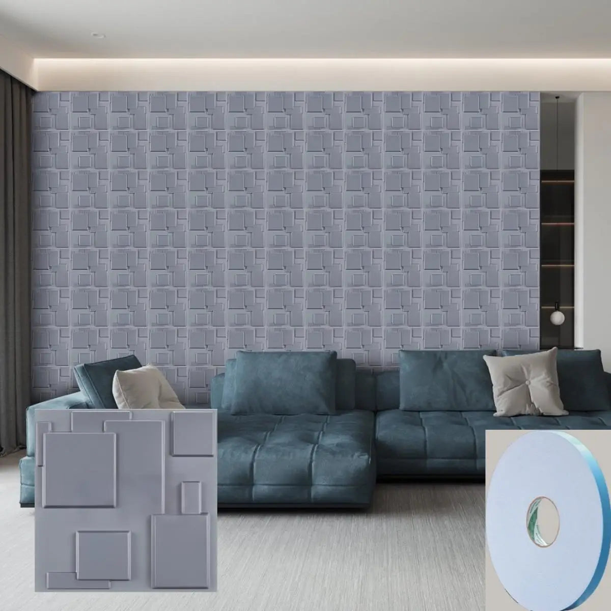 20/30pcs 3D pvc wall panels for indoor wall decoration, for living room hall bedroom hotel office,including tape Peaceful Pleasures Health and Wellness GRAY 20pcs